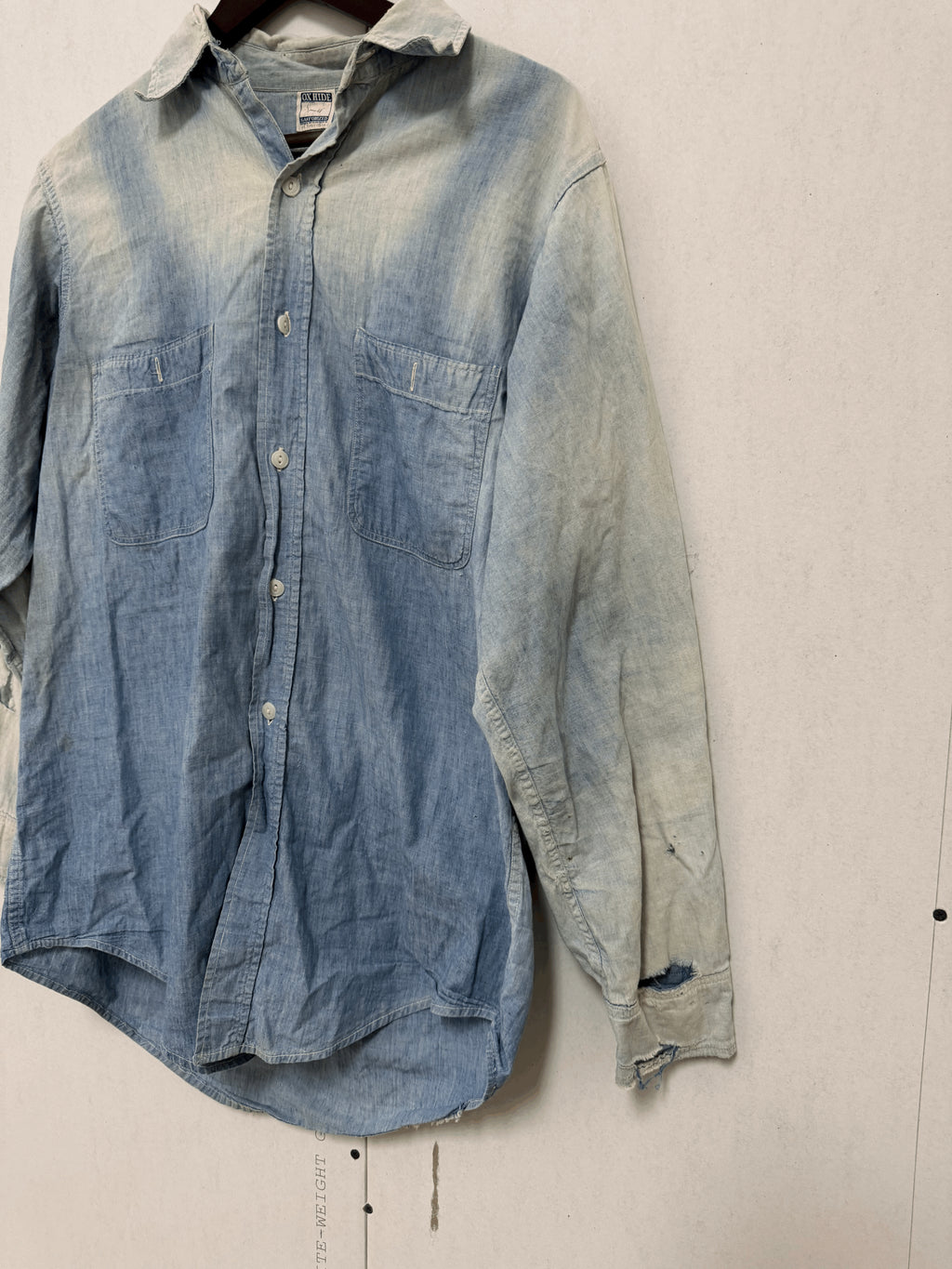 1950s Cotton Denim Overall Faded Button Up