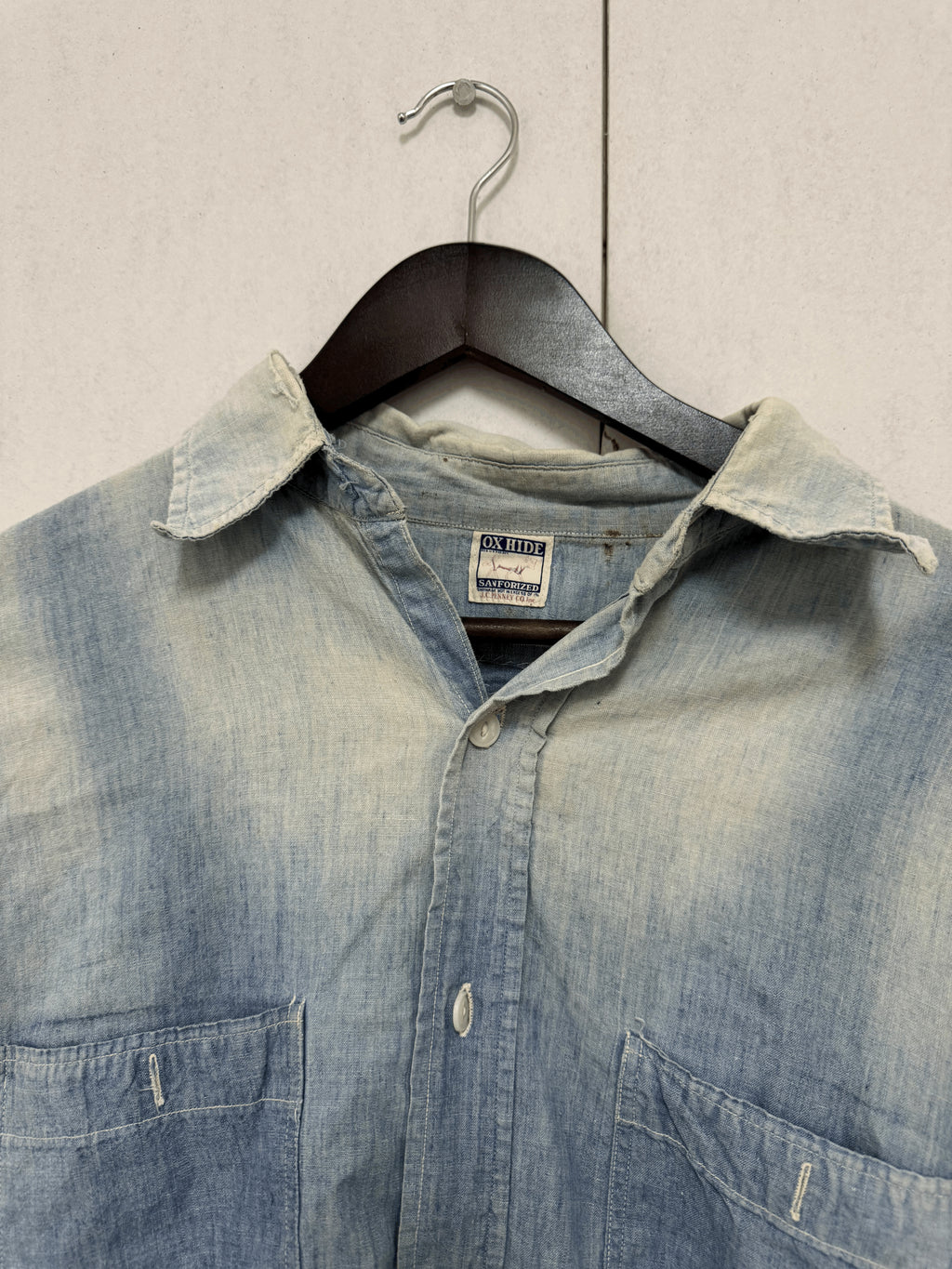 1950s Cotton Denim Overall Faded Button Up