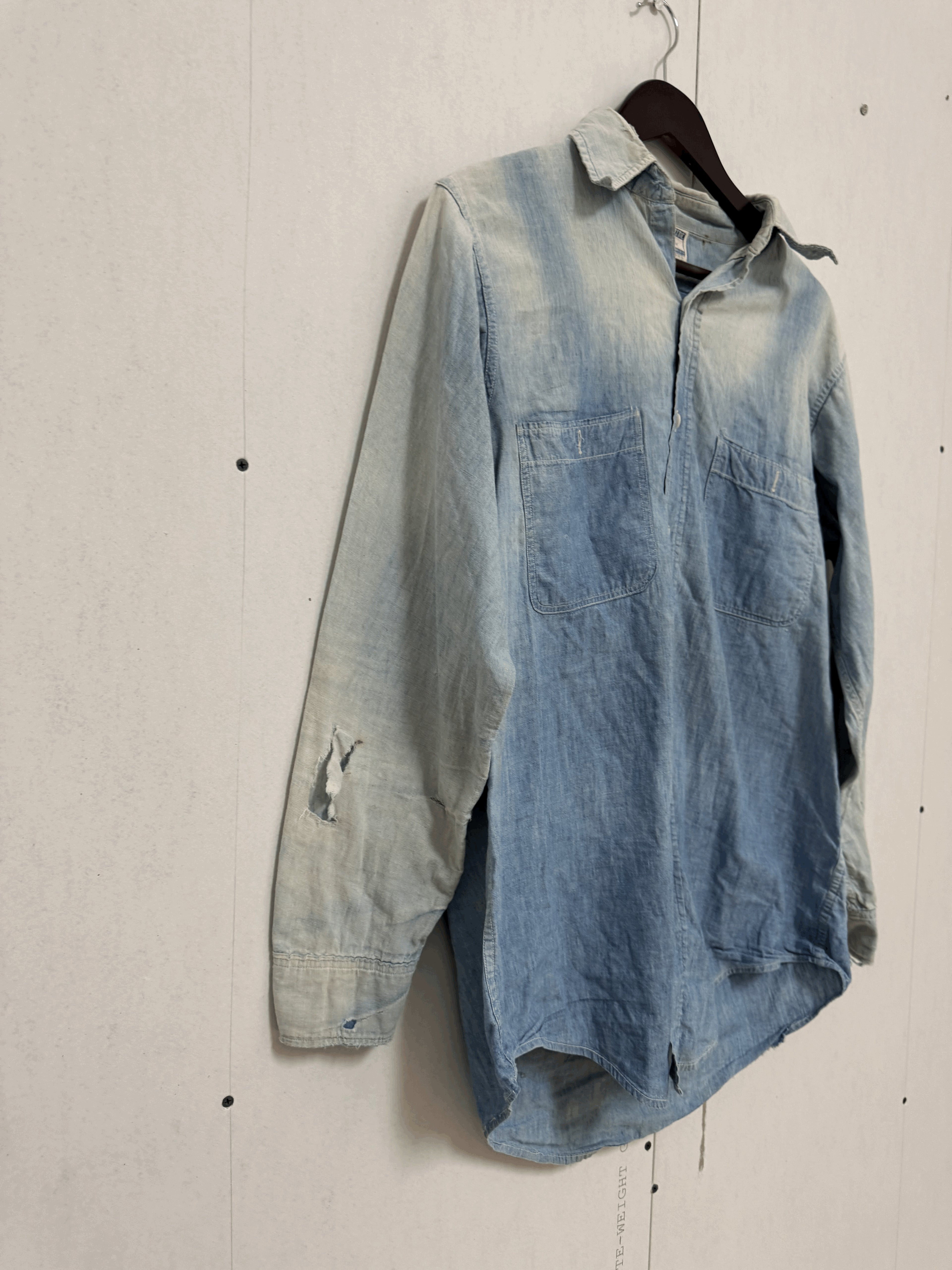 1950s Cotton Denim Overall Faded Button Up