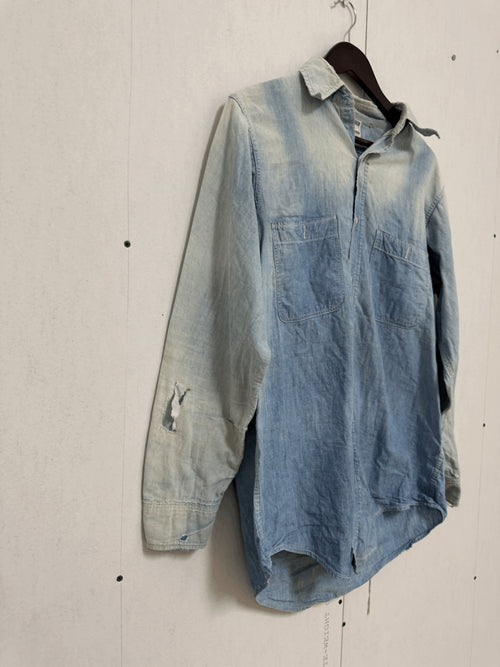 1950s Cotton Denim Overall Faded Button Up