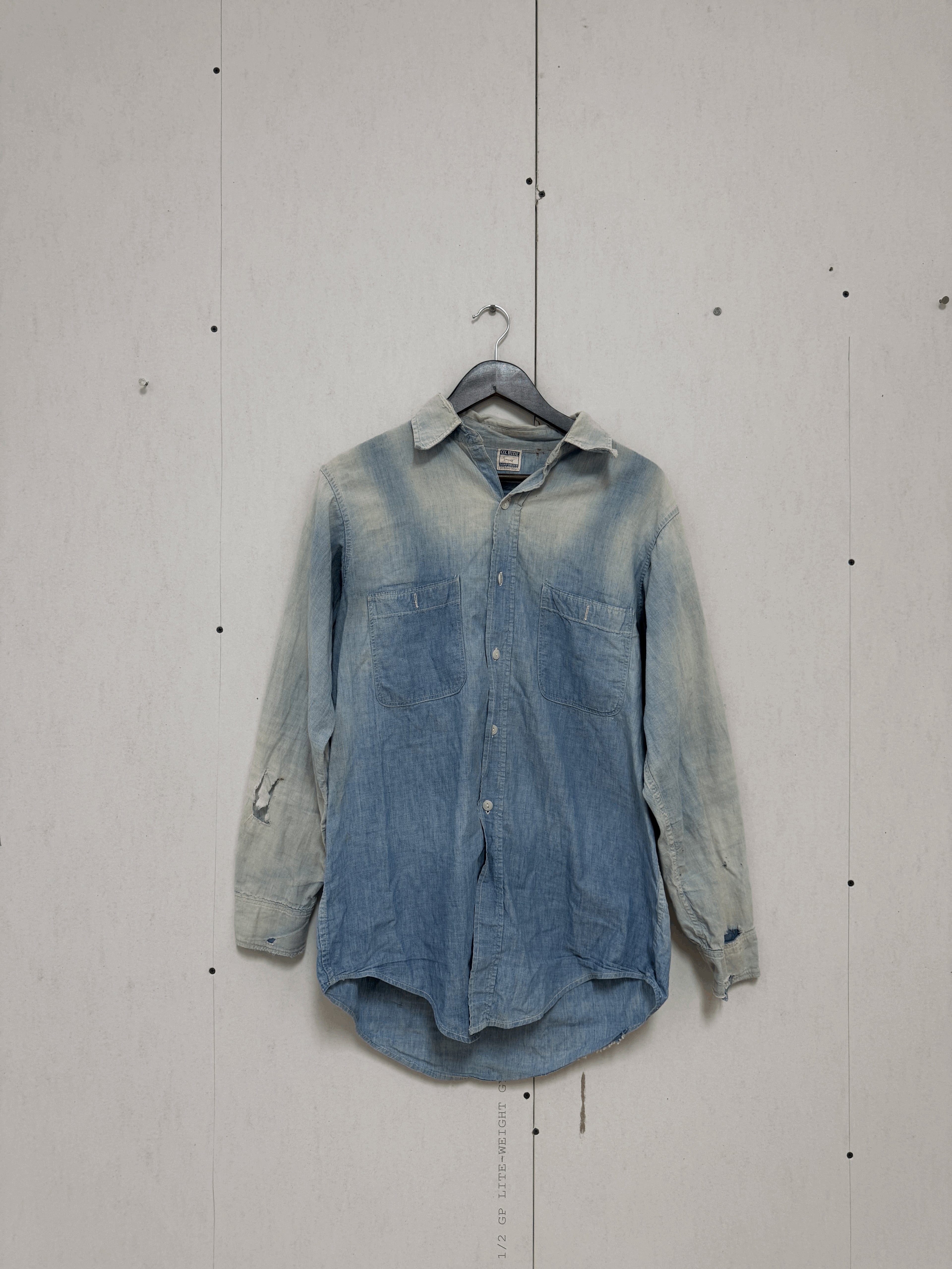 1950s Cotton Denim Overall Faded Button Up
